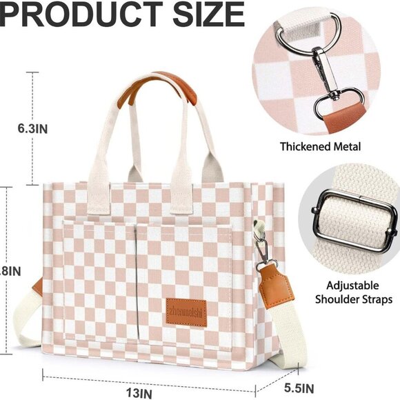 Lightweight and Durable Canvas Tote Bag for Women - Magnetic Closure & Pockets - Picture 4 of 6